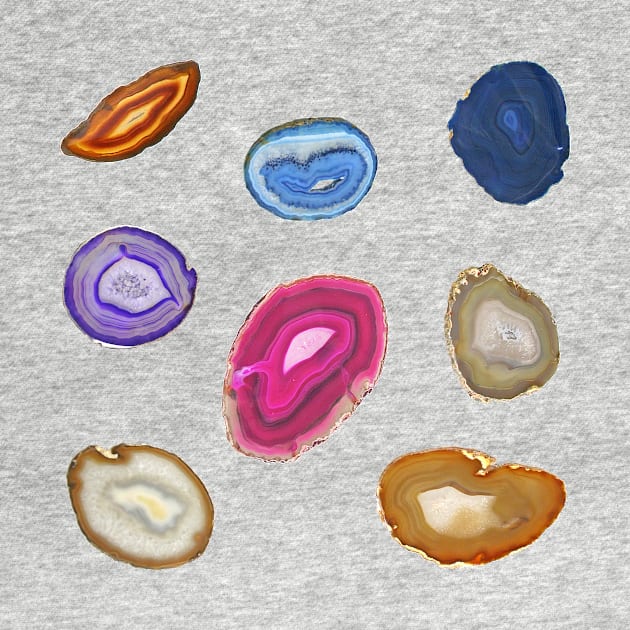 Agate Slices Sticker and Magnet Pack by dottielamb